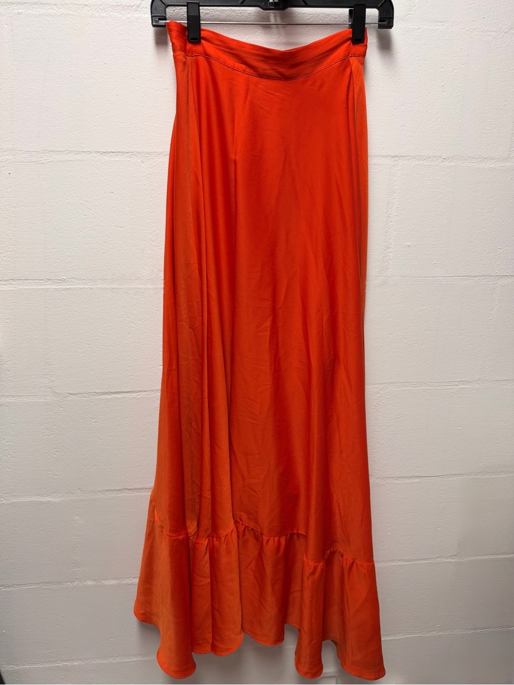 Guess Orange High-Low Ruffle Wrap Skirt - Picture 4 of 6